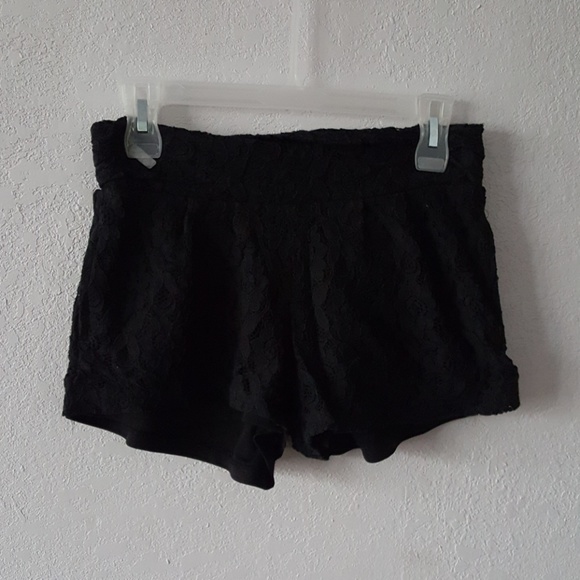 Black Lace Shorts - Picture 1 of 4
